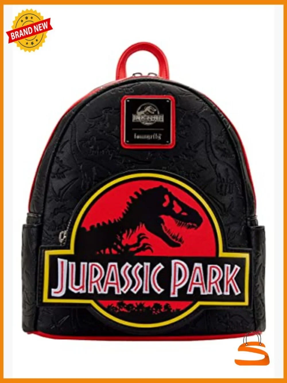 Double Strap Mini Backpack Faux Leather Dinosaur Egg Zipper